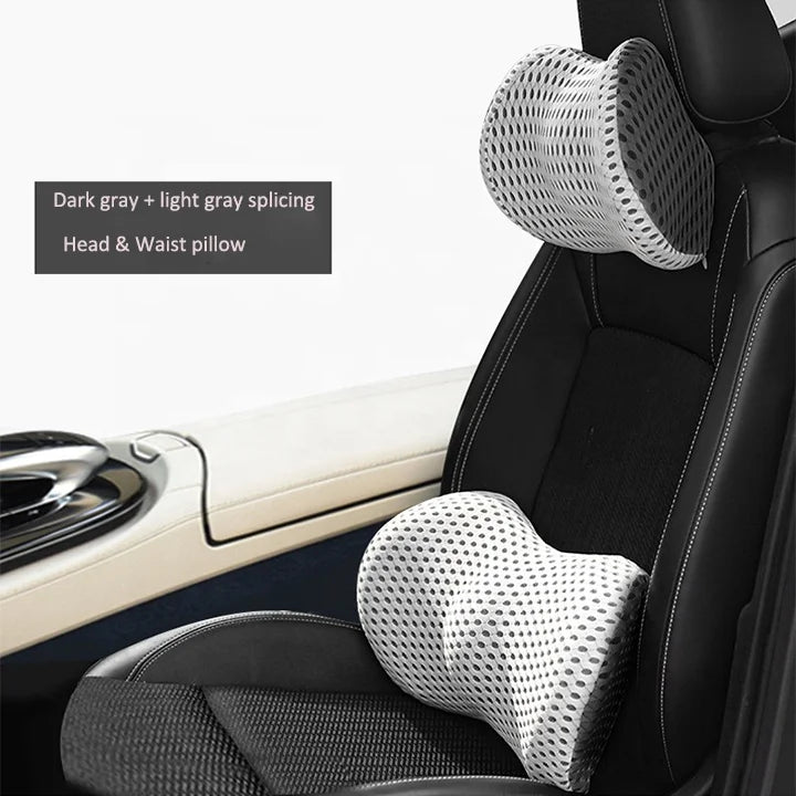 Adjustable Height 4D Air Mesh Woven Memory Foam Eco-Friendly Removable Washable Portable Car Cushion Lower Back Sciatic Pillo