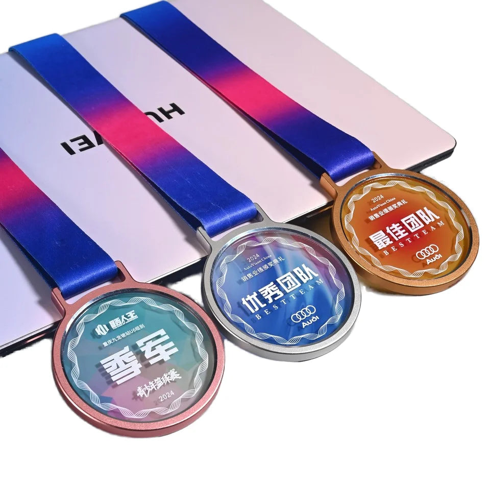 Custom Crystal Medals Award Medal Gold Sliver Bronze Winner Medals for Kids Adults Sports Day Prizes Gymnastics Competitions