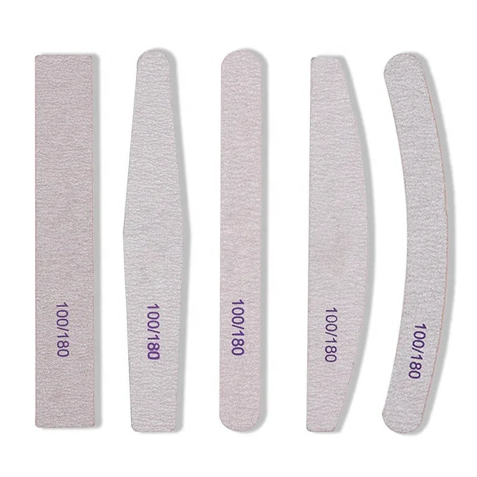 Professional Custom Logo Double Side High Quality Rectangle Nail File 80/100/180/240 Grit Japan Sandpaper Nail File