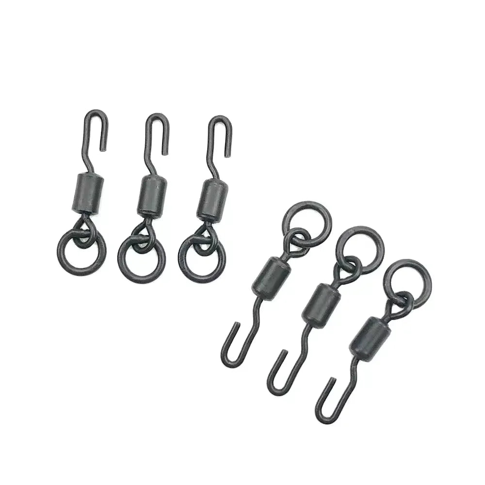 ZHUO RUN Carp Fishing Accessories Swivels Spinner Swivel Ronnie Swivel Quick Change Snap Matte Black