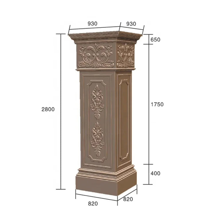 Diameter 40cm European Villa Durable Film Coated Plastic Moulding for Concrete Roman Column Pillar