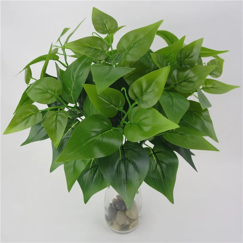 LLV152 Stock Supply Simulation Green Plant 7 Forks Chicken Heart Leaf Green Plant Bundle Simulation Flower