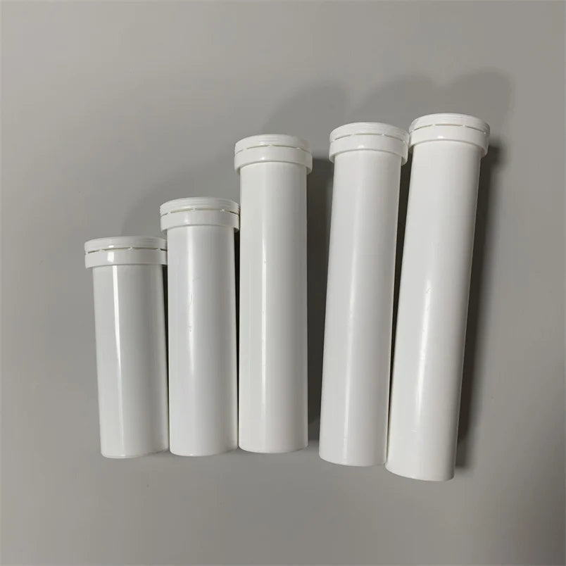 85mm 99mm 103mm 125mm 145mm Height Effervescent Tablets Packaging Tube Plastic PP Vitamin C Bottle with Desiccant Spiral Cap