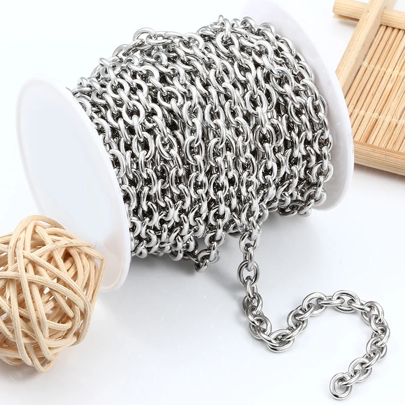 Wholesale Simple Stainless Steel Thick Chain Necklace Bracelet Accessories DIY Jewelry Making Findings & Components