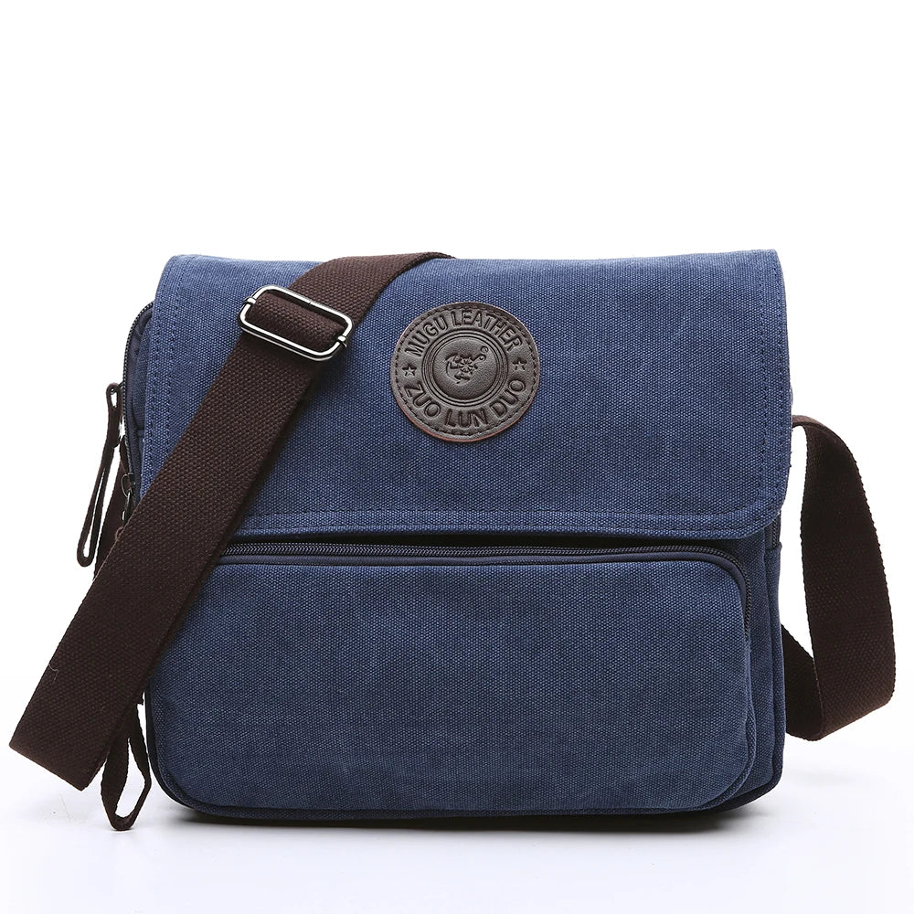 ZUOLUNDUO Custom Fashion Mens Wax Canvas Bag Mens Messenger Bags Women Ladies Shoulder Crossbody Messenger Bags
