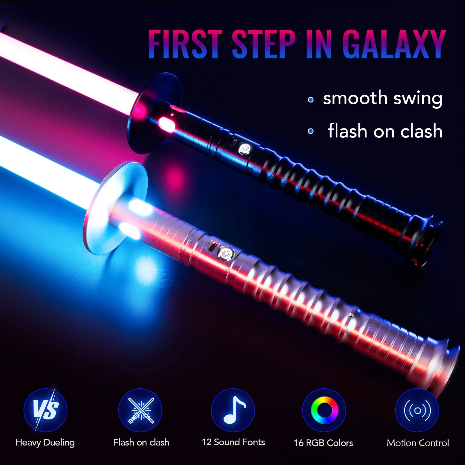 LGT Lightsaber Neopixel Heavy Dueling Saber LED RGB Metal Sword App Customisable Pixel Blade 50W Power LED Smooth Swing Blade