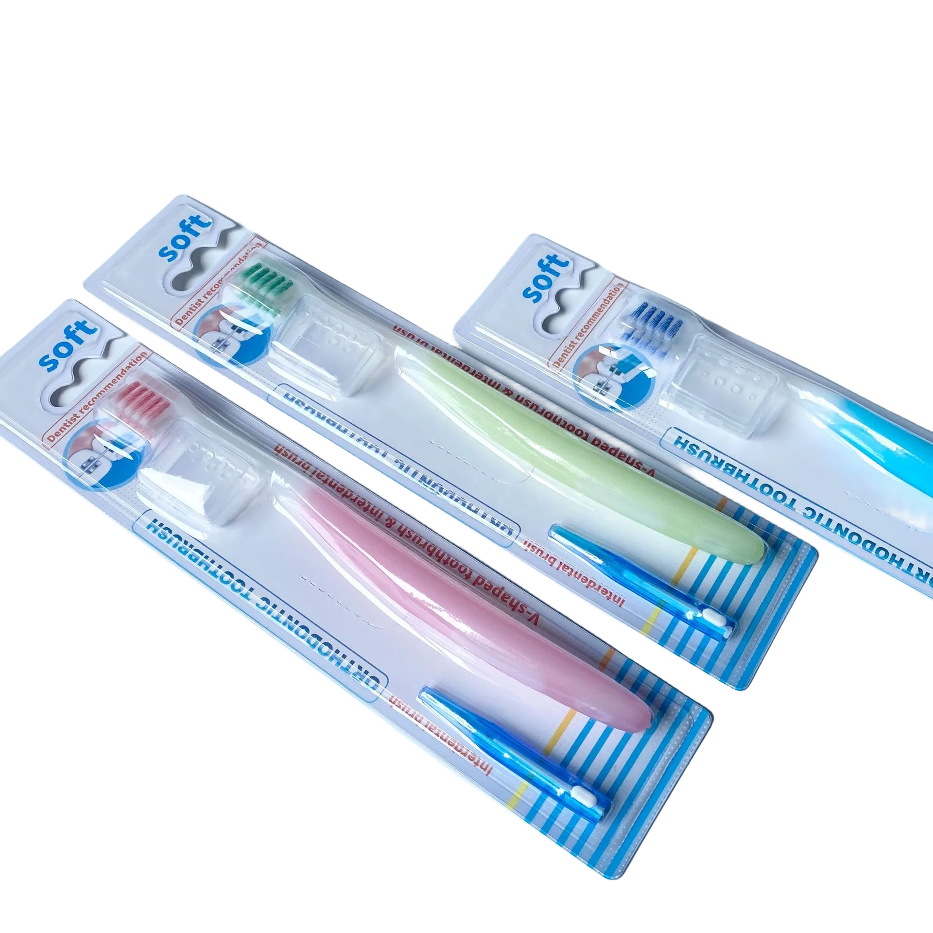 Custom Soft Dental Tooth Brush Oral Care Orthodontic Toothbrush and Interdental Brush