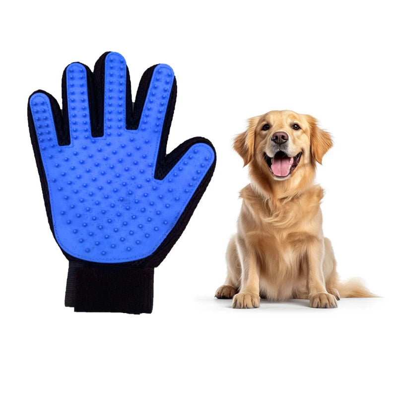 Five-Finger Silicone Glove Bathing and Grooming Dog and Cat Hair Removal Massage Brush Pet Glove Supplier Rubber Material