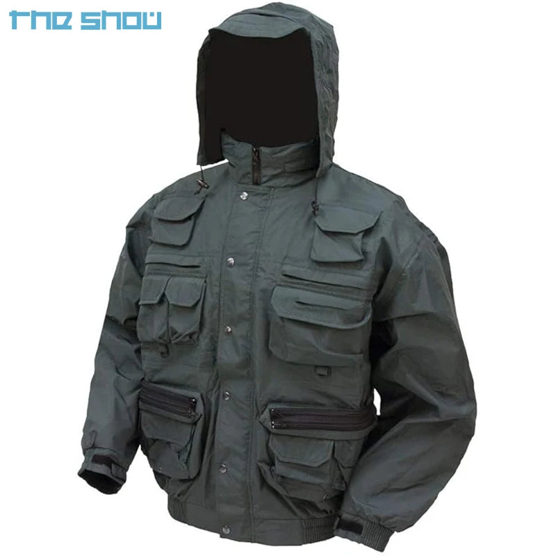 Mens Casual Jackets Custom Waterproof Sportsman's Pack Jacket With Windbreak Coats Men's Nylon Jacket