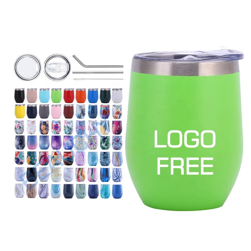 Beauchy Custom 12oz Stainless Steel Coffee Mug Swig Wine Glass Powder Coated Double Wall Vacuum Wine Tumbler Cups