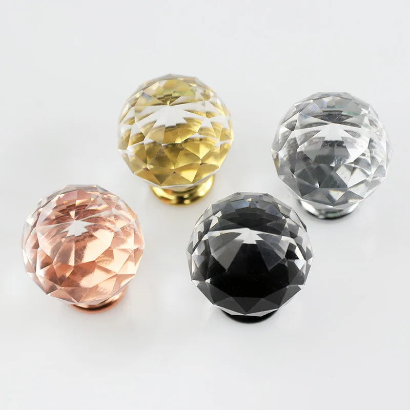 25mm Clear Crystal Furniture Cabinet Drawer  Pull Knob  Crystal Cabinet Pull handles