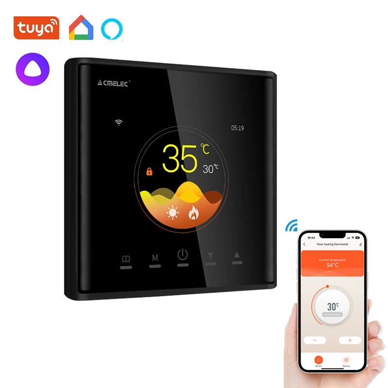 Tuya Wifi Smart Thermostat 16A Temperature Controller Electric Warm Floor Heating Room Thermostat Works with Google Home Alex
