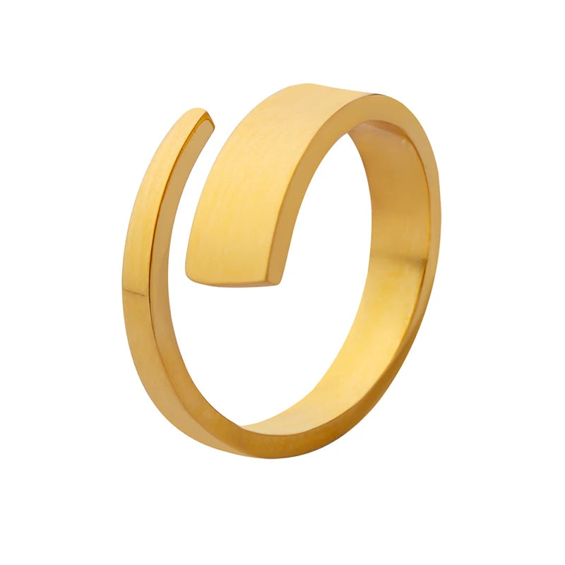 Personality Hip Hop Rotating Open Ring Woman Stainless Steel Jewelry Ring