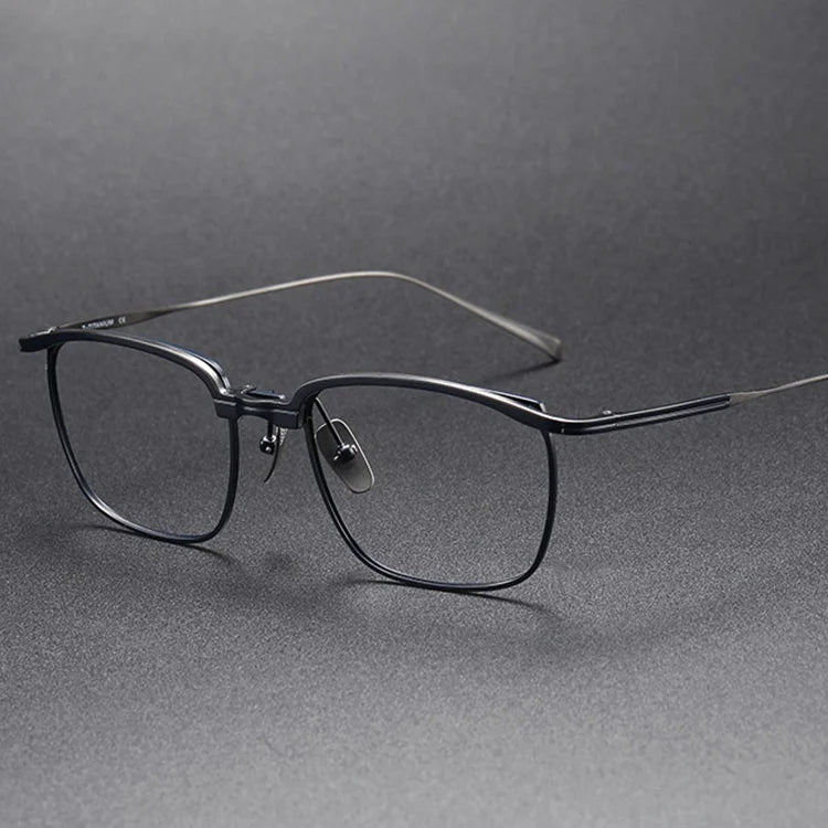 OEM Titanium Men's Flexible Eyeglasses Frame Fashionable Solid Pattern Optical Spectacles Reading Glasses German Eyewear