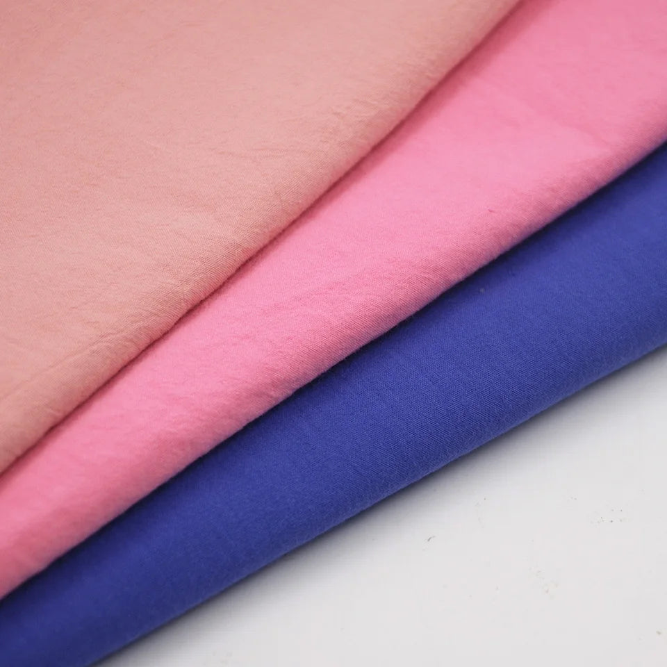Shirt Dress Online Wholesale Organic Material 20s Woven Pure Color Plain Dyed Washed 100% Cotton Fabric for Kids Babies Cloth