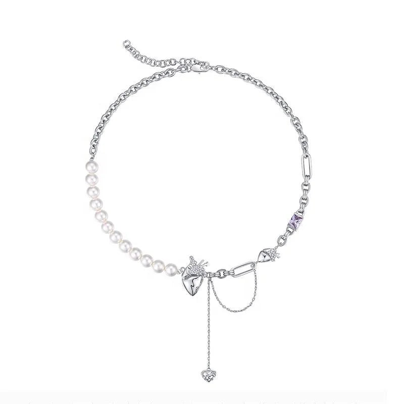 Heart Pendant Animal Fish Charm Jewelry  Shell Pearl Beads Splice Paper Clip Psj Brass Rhodium Plated Amethyst Emerald Neckla