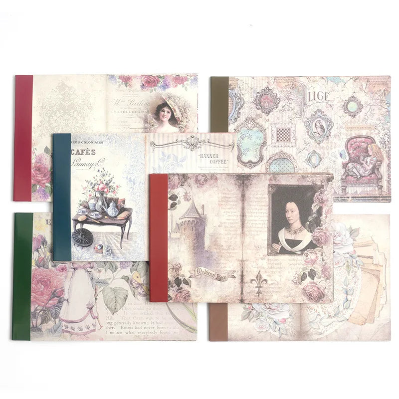30pieces/pack Vintage Material Paper Moore Manor Garden Series Artistic Flower DIY Journal Decoration 6 Models