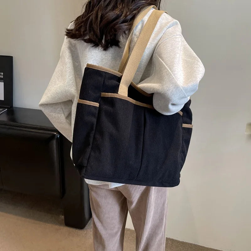 2026 Autumn/Winter Fashionable Large Capacity High-End Tote Bag New Shopping Bag with Cartoon Pattern Comfortable Shoulder Ba