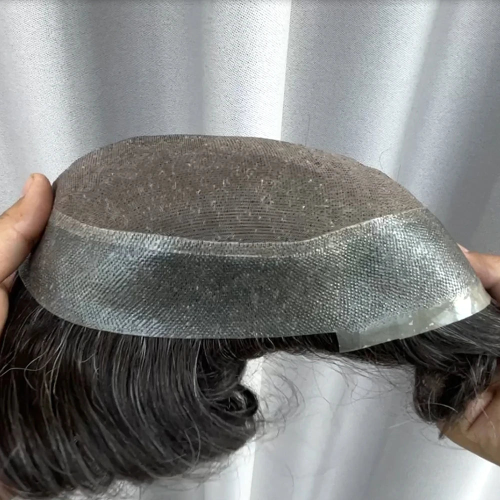Durable Hair Replacement Chinese Wholesale Qingdao Factory Comfortable Mens Mono PU Toupees