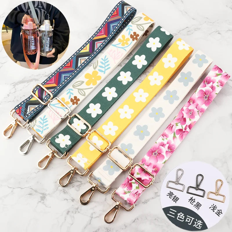 Custom Jacquard Water Bottle Holder with Adjustable Crossbody Shoulder Strap Water Bottle Sleeve Carrier Pouch Holder
