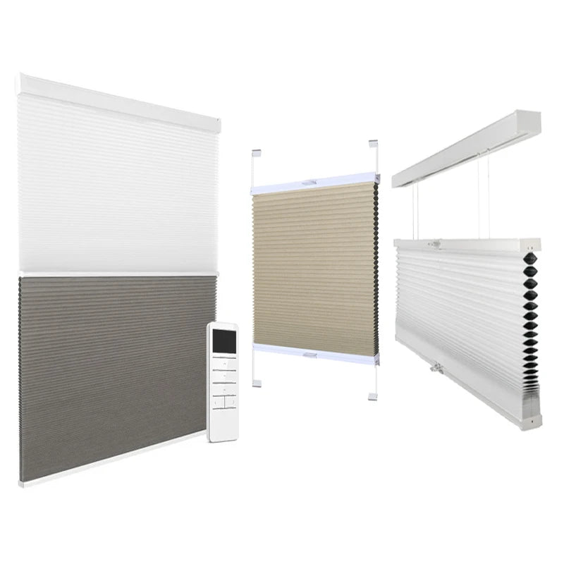 Day and Night Honey Comp Blinds Motorized Curtain Track Window Blind