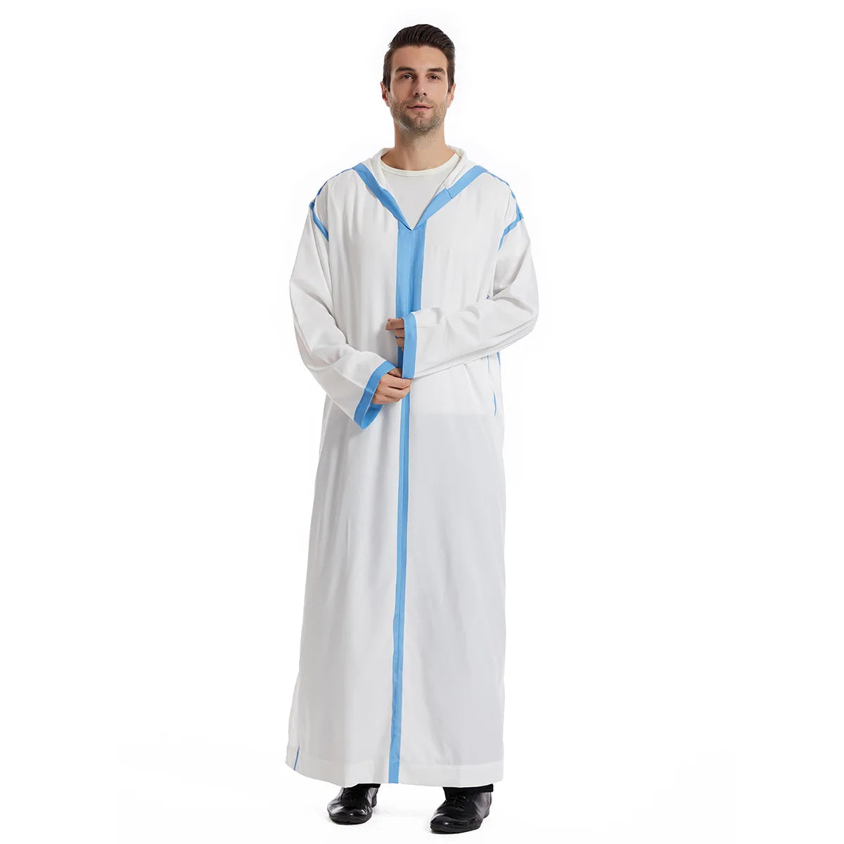 Muslim Man Eid Clothing Black Color Polyester Jubbah Masculino