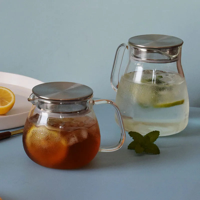 Stainless Steel Filter Teapot Tea Set Flower Tea Maker Office High Borosilicate  Glass Home Cooking Teapot