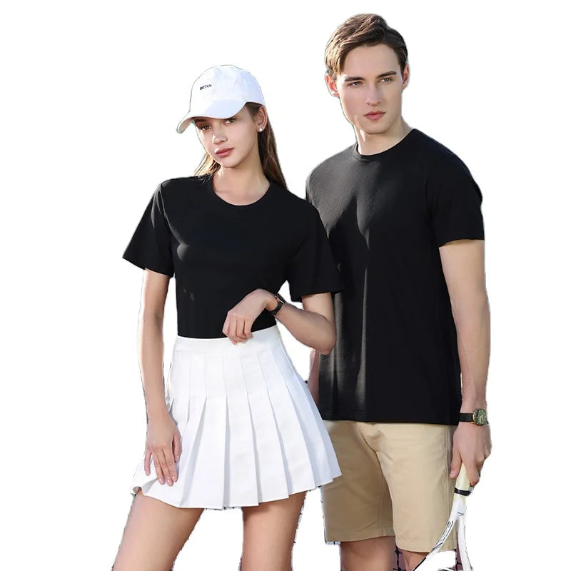 Wholesale Summer Custom Logo 3D Puff Print Blank Plain Heavyweight 200G Polyester Cotton TShirt Screen Printing Men's T-shirt