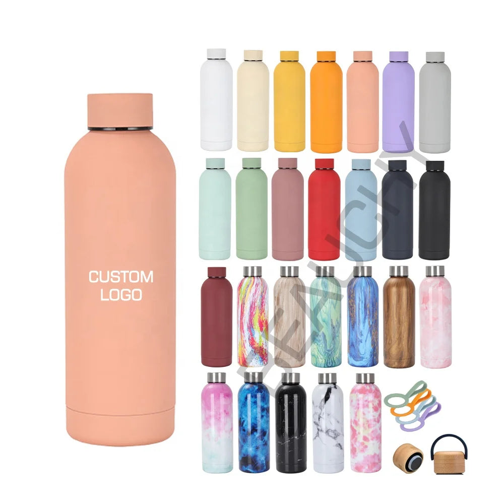 Beauchy Factory Custom Double Wall Stainless Steel Cup Insulated Drink Bottle Tumbler Thermal Water Bottle 500 ml