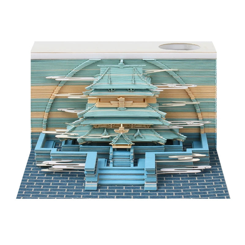 3D Memo Pad Sticky Note Creative Paper Cut Heavenly Palace Holiday Gift Stationery Office School Supplies