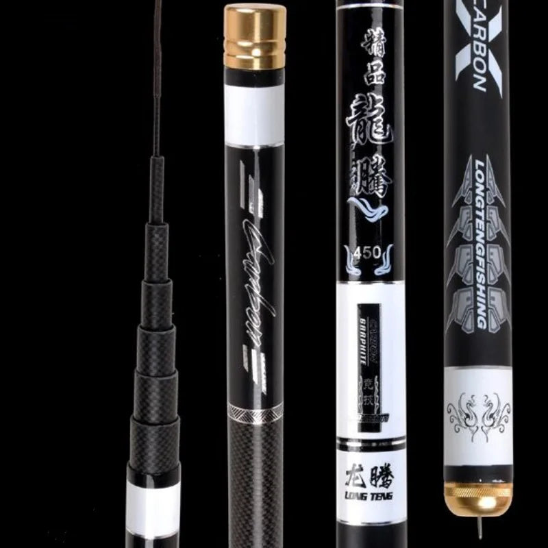 High Modulus Carbon Fiber Telescopic Fishing Rod - 77cm Closed Length Portable Travel Pole for Freshwater
