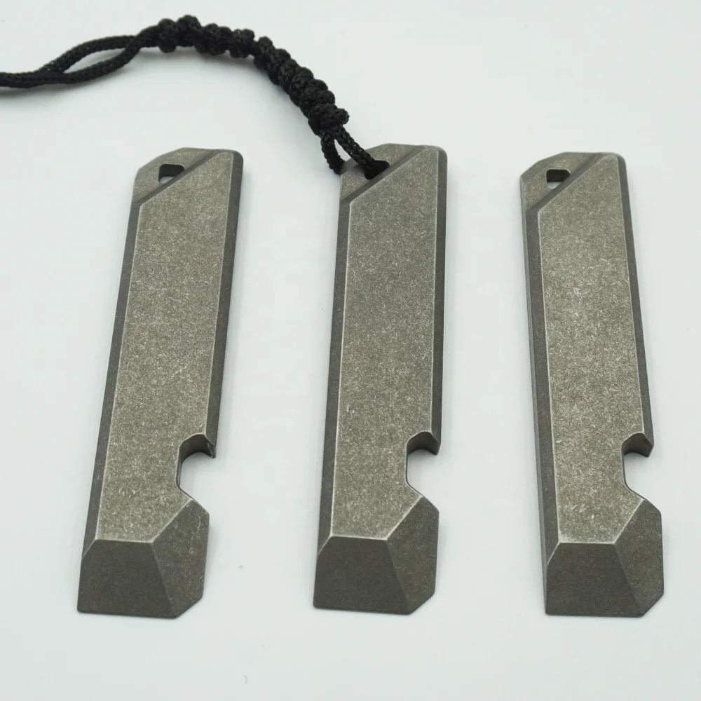 OEM EDC Titanium Alloy Gr5 CNC Machined Multi-Function Pry Bar with Bottle Opener Portable