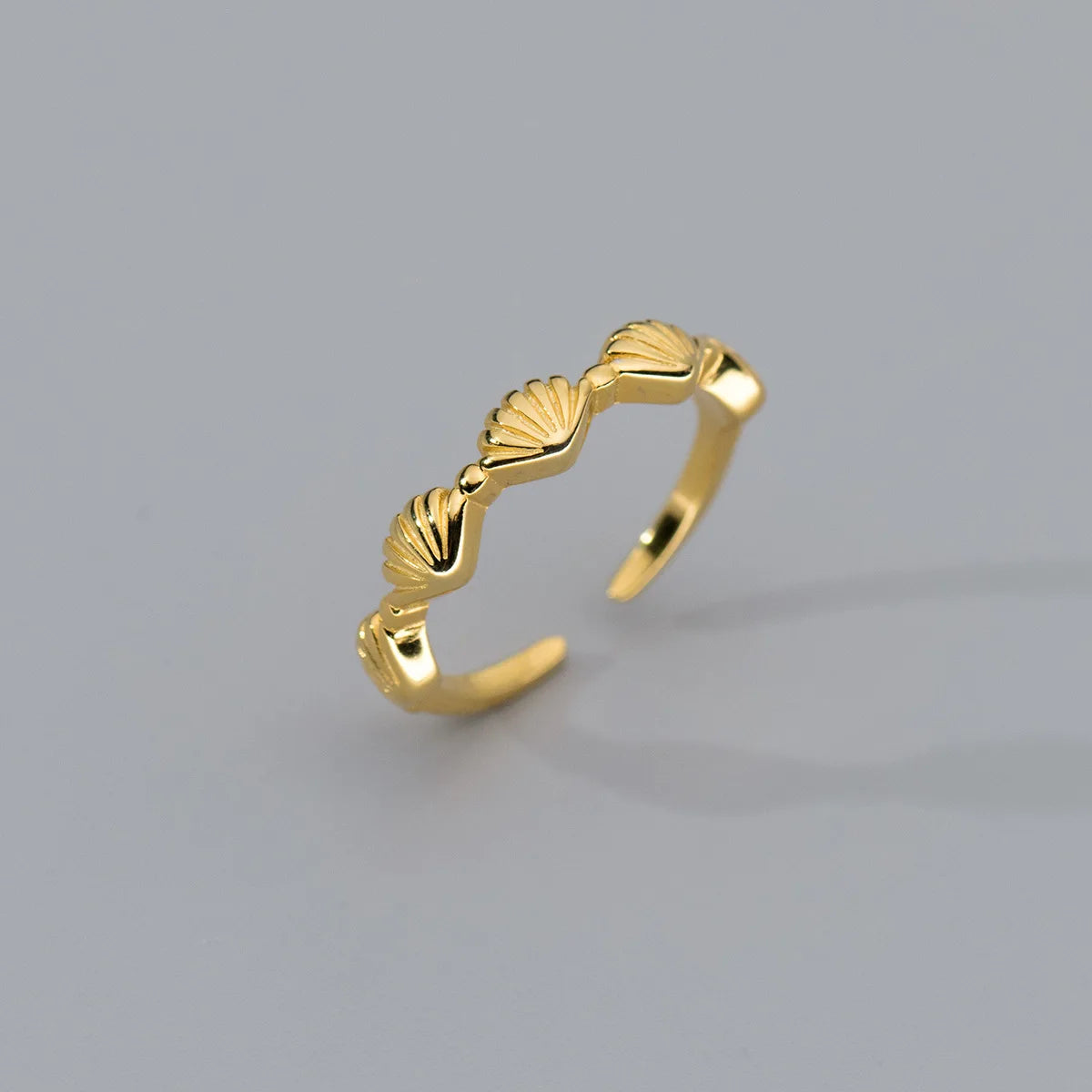 Personalized Gold Plated Fashion 925 Sterling Silver Jewelry Shell Ring Women Jewelry