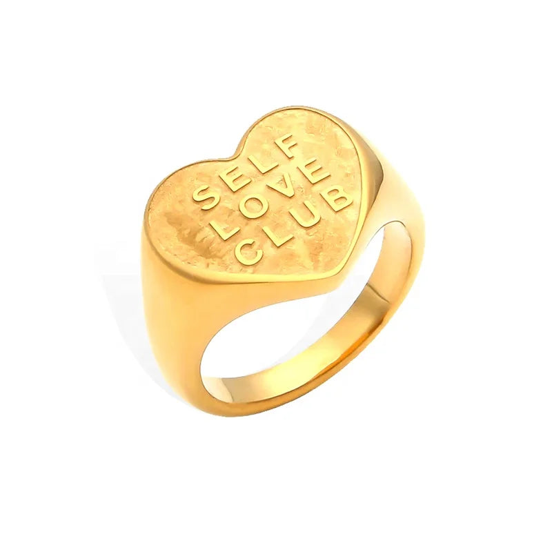 Milskye Wholesale Custom Fashion 925 Sterling Silver Selflove Club Signet Ring