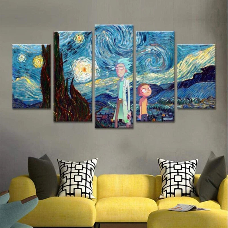 Customized Animal Painting Canvas Wall Art Modern 5 Piece Set for Home Decoration for Living Room or Bedroom