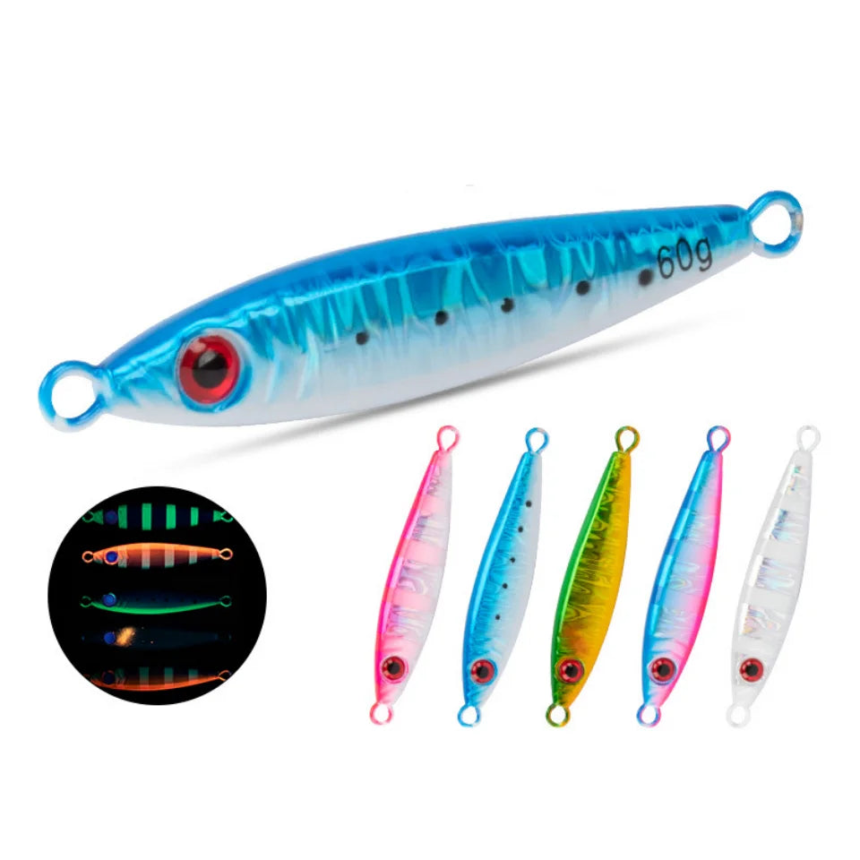 New 20g 30g 40g 60g 80g Slow Pitch Jigging Lure Shore Fishing Casting Jigging Metal Small Jig Lure for Seawater