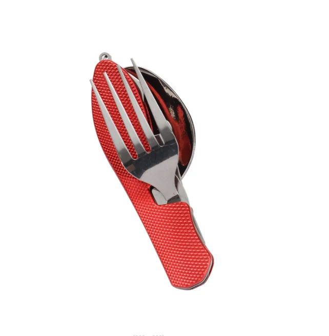 Mini Folding Detachable Combination Outdoor Mountaineering Travel Tableware Multi Aluminum Handle Swiss Knife Gift Fruit Knif