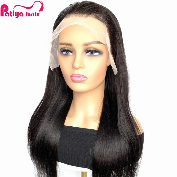 Deals and Discount Lace Front Wig Virgin Remy Hair Straight 13*4 Transparent Swiss Lace Peruvian Human Hair Wigs for Black Wo
