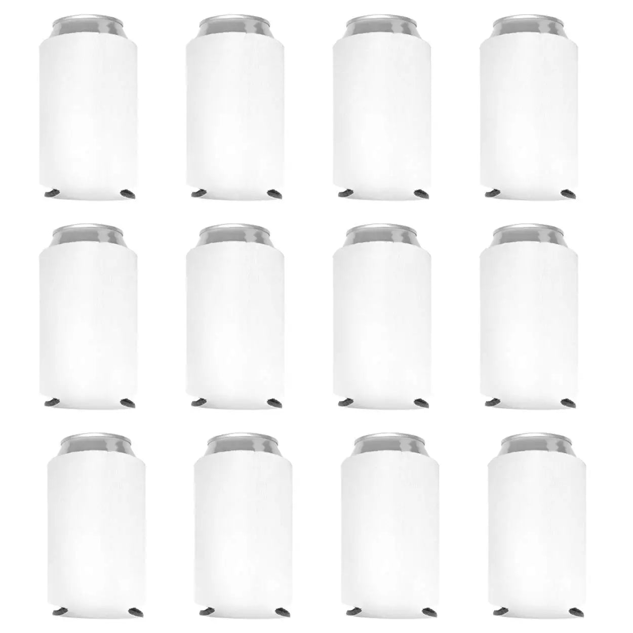 White Blank Collapsible DIY Customizable 12 oz Sublimation Can Cooler