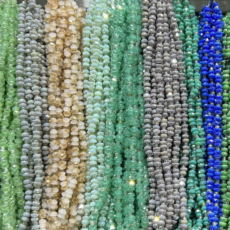 Factory Wholesale 3*6mm Translucent Glass Beads DIY Bracelet Necklace Special-shaped Crystal Glass Loose Beads
