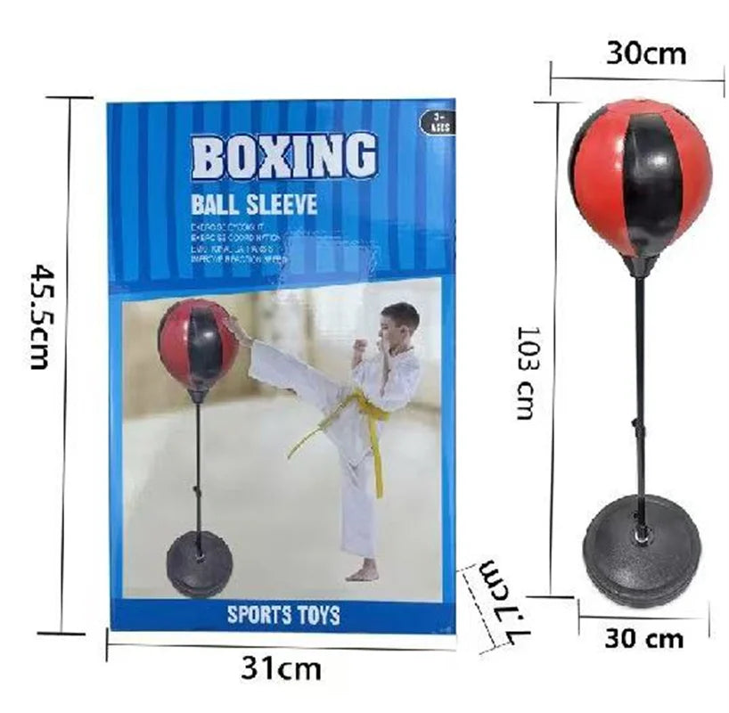 Funny Children Boxing Punching Bag for Kids Interact Punching Kit With Stand Nature Training Toy Set