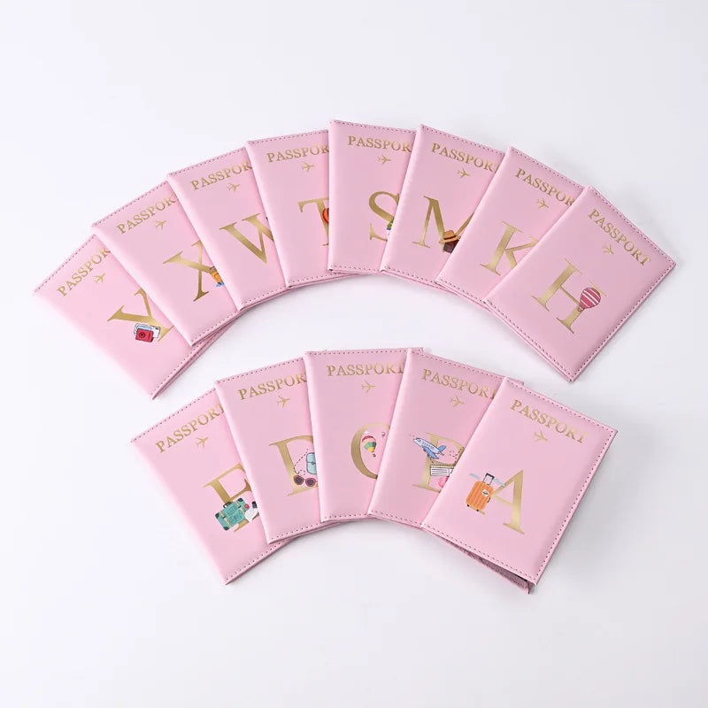 Pu Leather Personalised Passport Cover Leather Travel Passport Holder Cute Passport Cover Card Holder Wallet for Travel