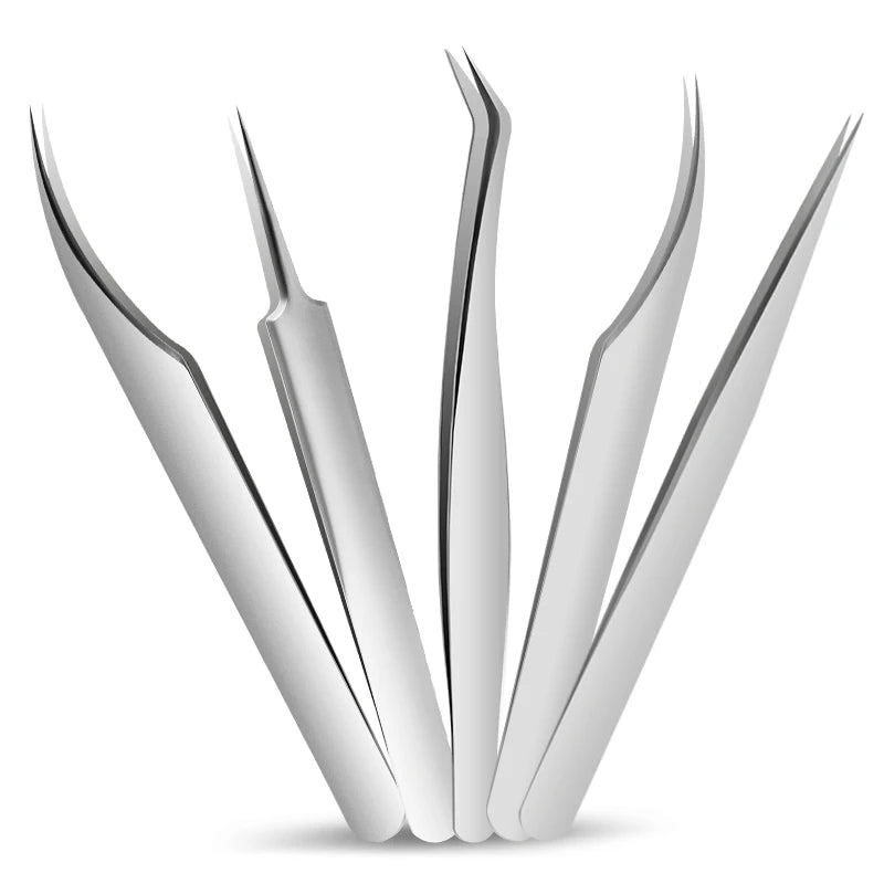 High Precision False Eyelash Forceps for Professional Wedding Inoculation Gold Plumager Clips for Beginners and Eyelash Styli