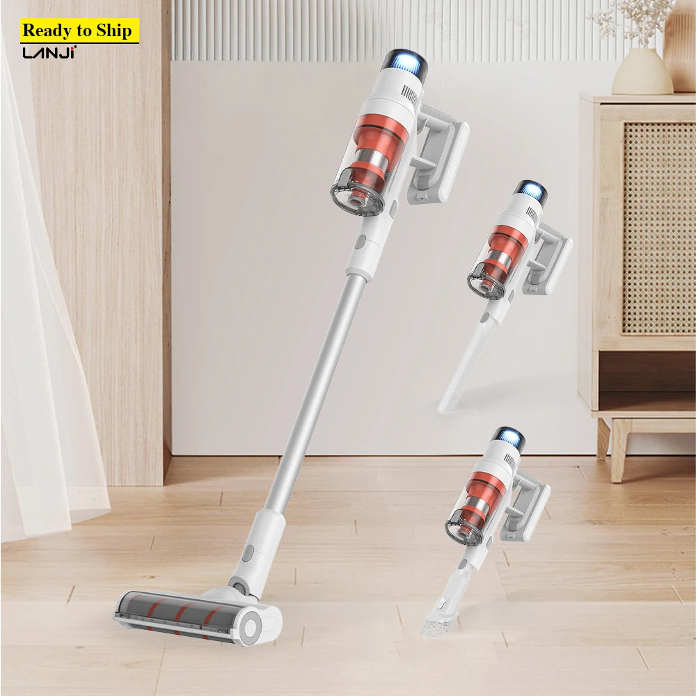 S7 35kPa Dry Cordless Stick Vacuum Cleaner LED Touch Screen Bagless HEPA Filter for Household & Hotel Use
