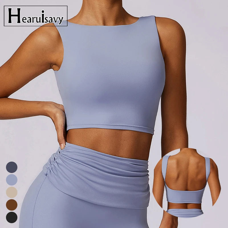 High Strength Gather Quick Dry Yoga Vest Fitness Clothing Running Tight Sports Crop Top Women's Tank Tops Apparel Stock