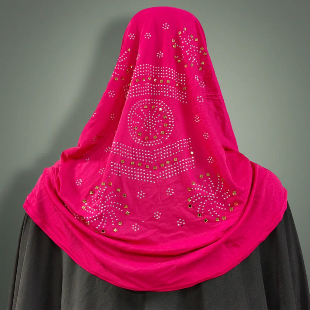 Amira Muslim Women Hijab Islamic Rhinestone Scarf Turban Khimar Headscarf Cap Shawl Dubai Malay Girls/Kids Fashion Hijab Scar