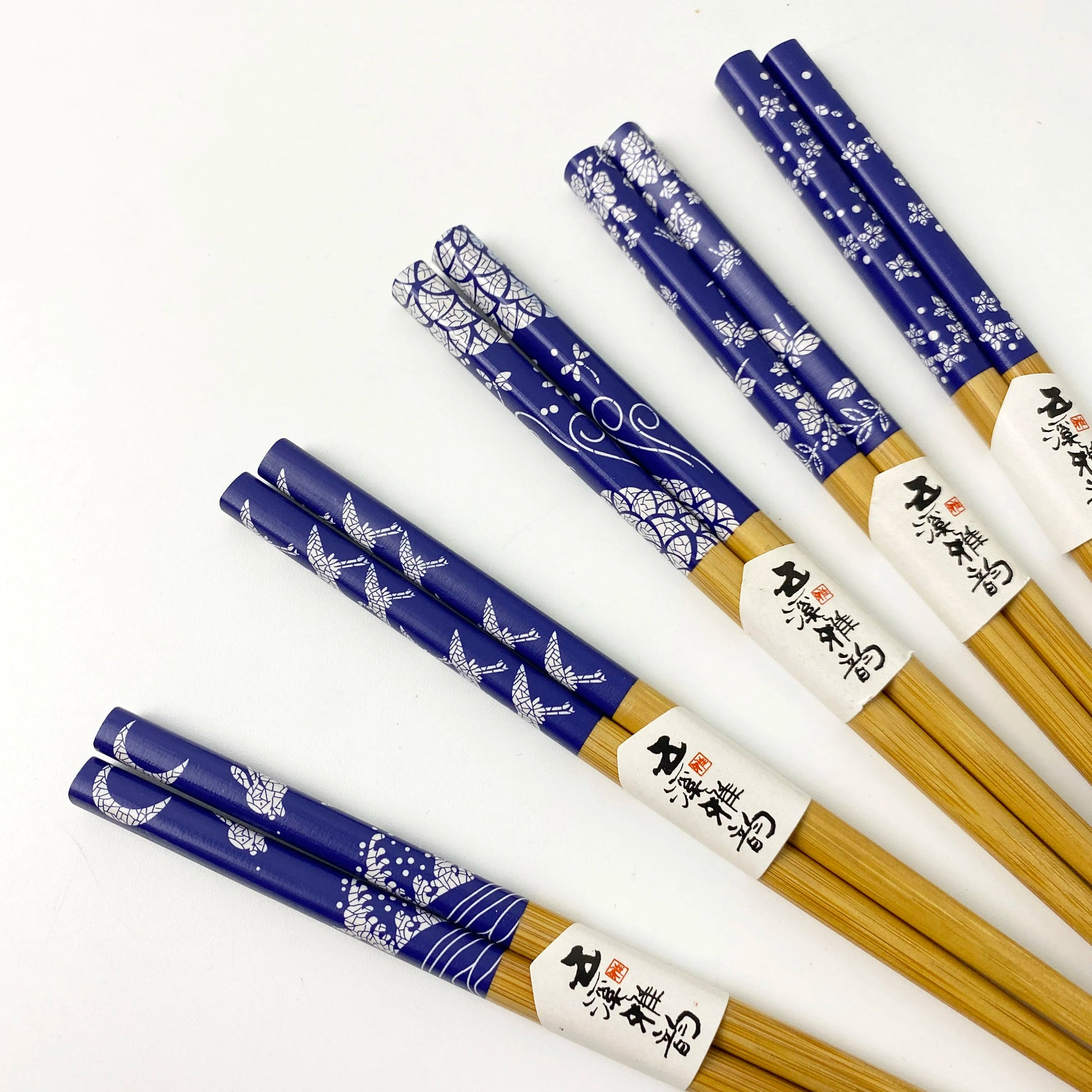 Custom Japanese Sushi Chopsticks Gift Set of 5 Pairs Bulk High Quality Carbonize Bamboo Chopsticks Set