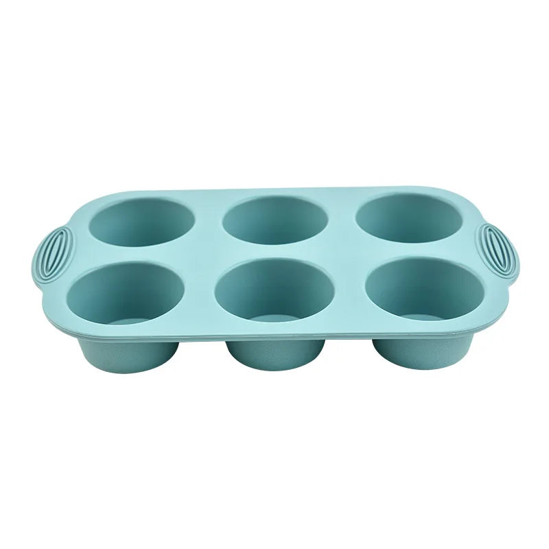 Cake Mold Christmas Durable Food Grade BPA Free Eco-Friendly DIY Silicone Muffin Pan 6 Cavity Nonstick Baking Tray Customized