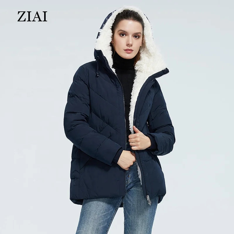 Women Coat With Scarf Winter Clothes for Women Waterproof Ladies Short Jackets