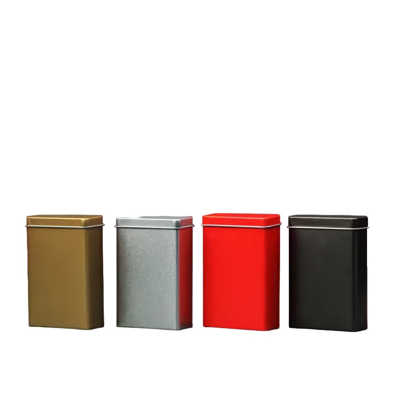 Custom Printing Rectangular Empty Tea Tin Can With Easy to Open Lid Box Metal Food Container